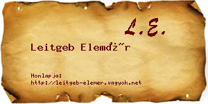 Leitgeb Elemér névjegykártya